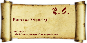 Mercsa Ompoly névjegykártya